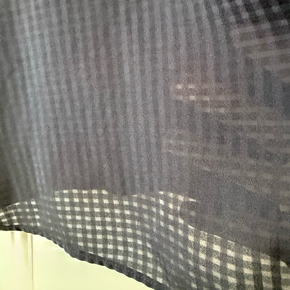 WHBM Black Lined Sheer Monochrome Gingham Pattern Maxi Dress - Picture 5 of 9